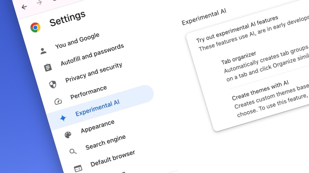 Chrome to add experimental ai features including tabs and custom themes 