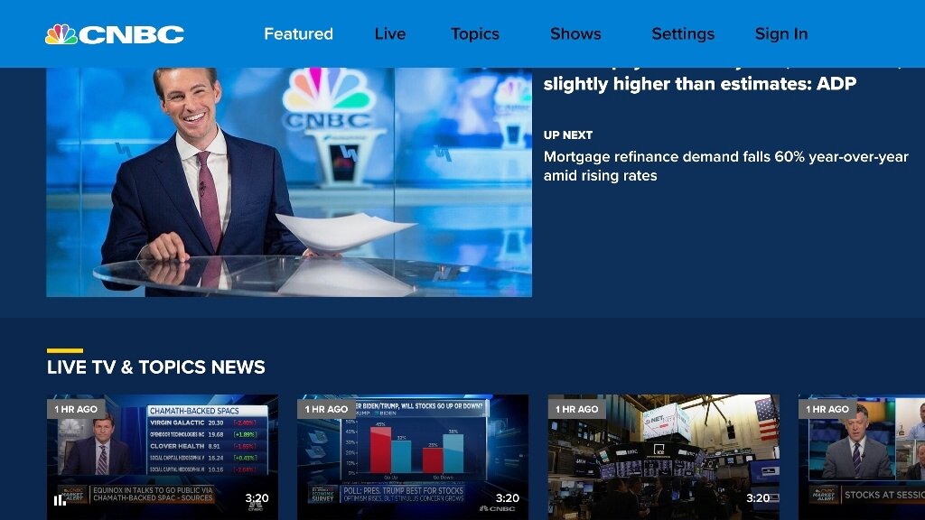 Learn about different ways to stream CNBC Live 